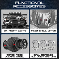 X-TMAGA HS14323 2.4GHz transmitter with trim and speed controls for precise driving.
