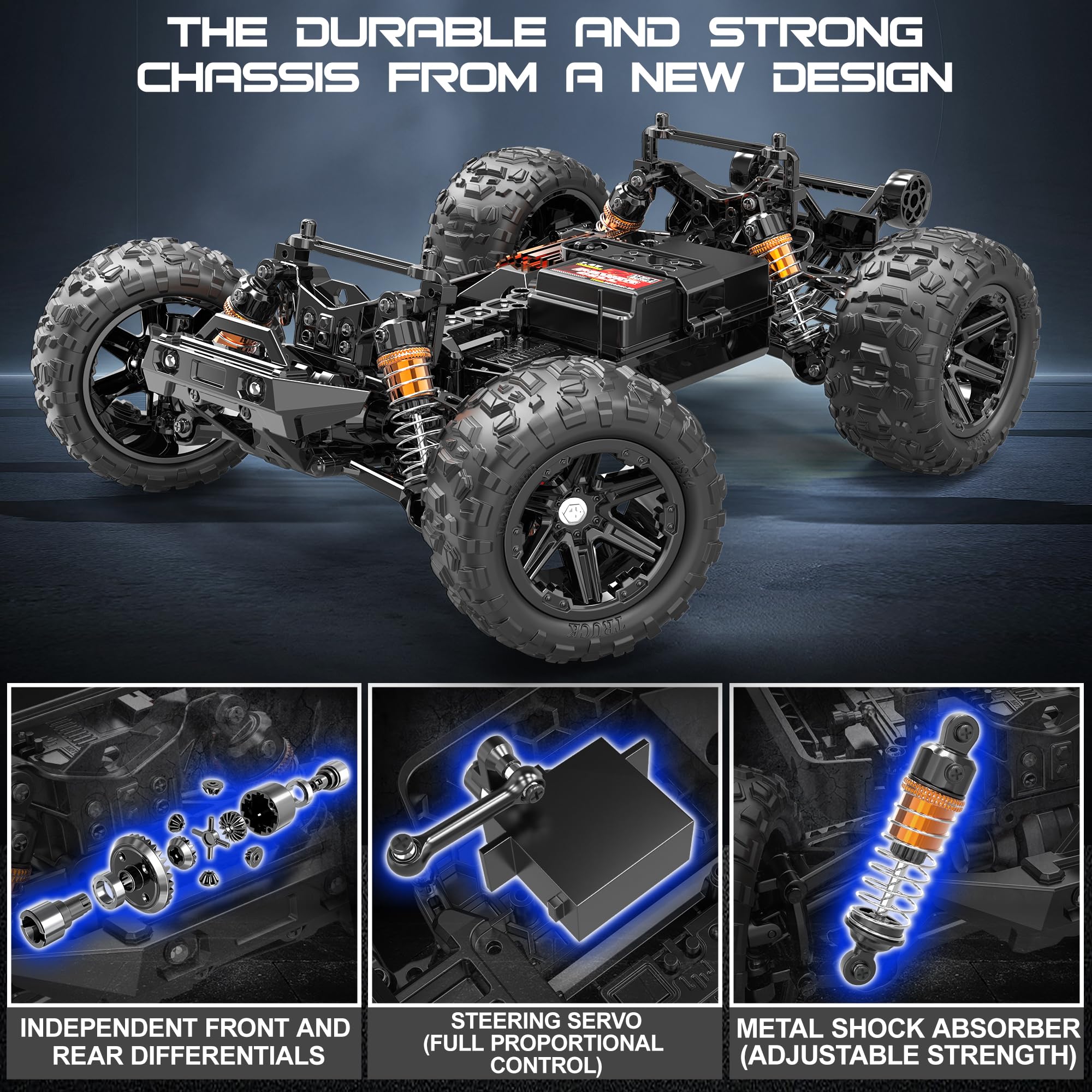 X-TMAGA HS14323 90mm all-terrain tire grips grass, dirt, and snow.