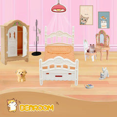 Xadothat dollhouse bedroom furniture with white peach accents
