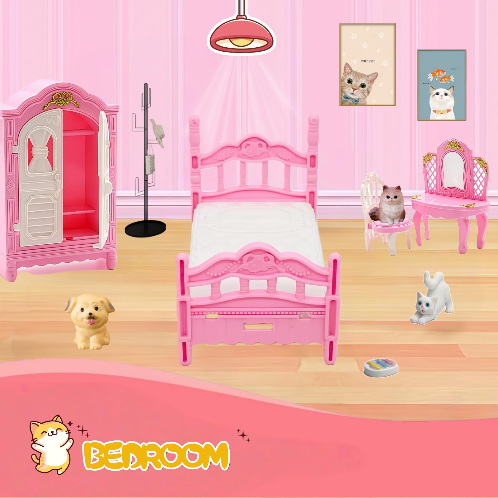 Xadothat complete pink dollhouse collection helps create a fully furnished scene