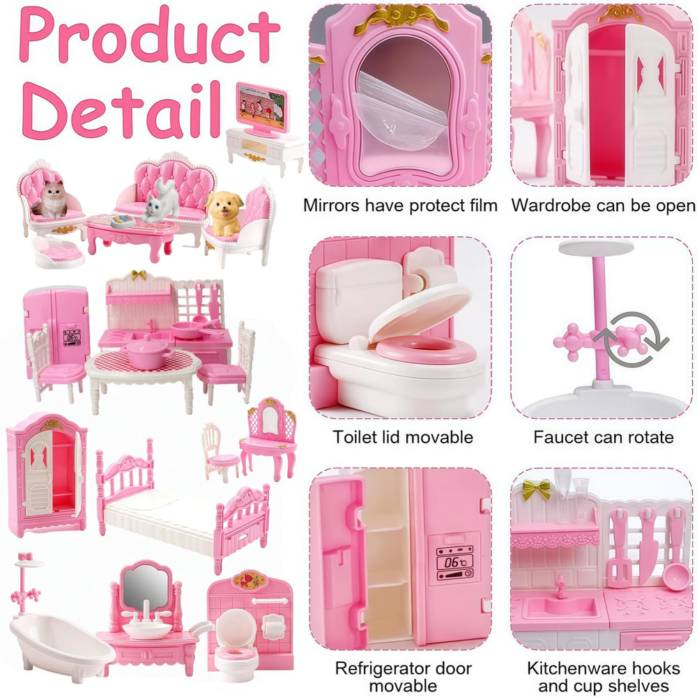 Xadothat pink dollhouse dining room inspires tiny family meals and social pretend play