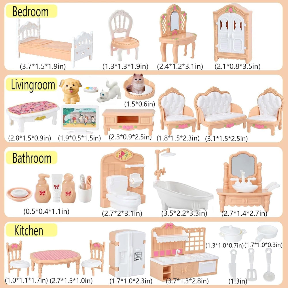 Xadothat dollhouse dining table and chairs for cozy mealtime scenes
