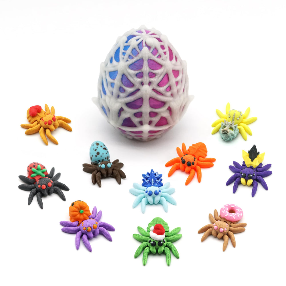 XAKNXGU spider egg front view shows vibrant colors for display