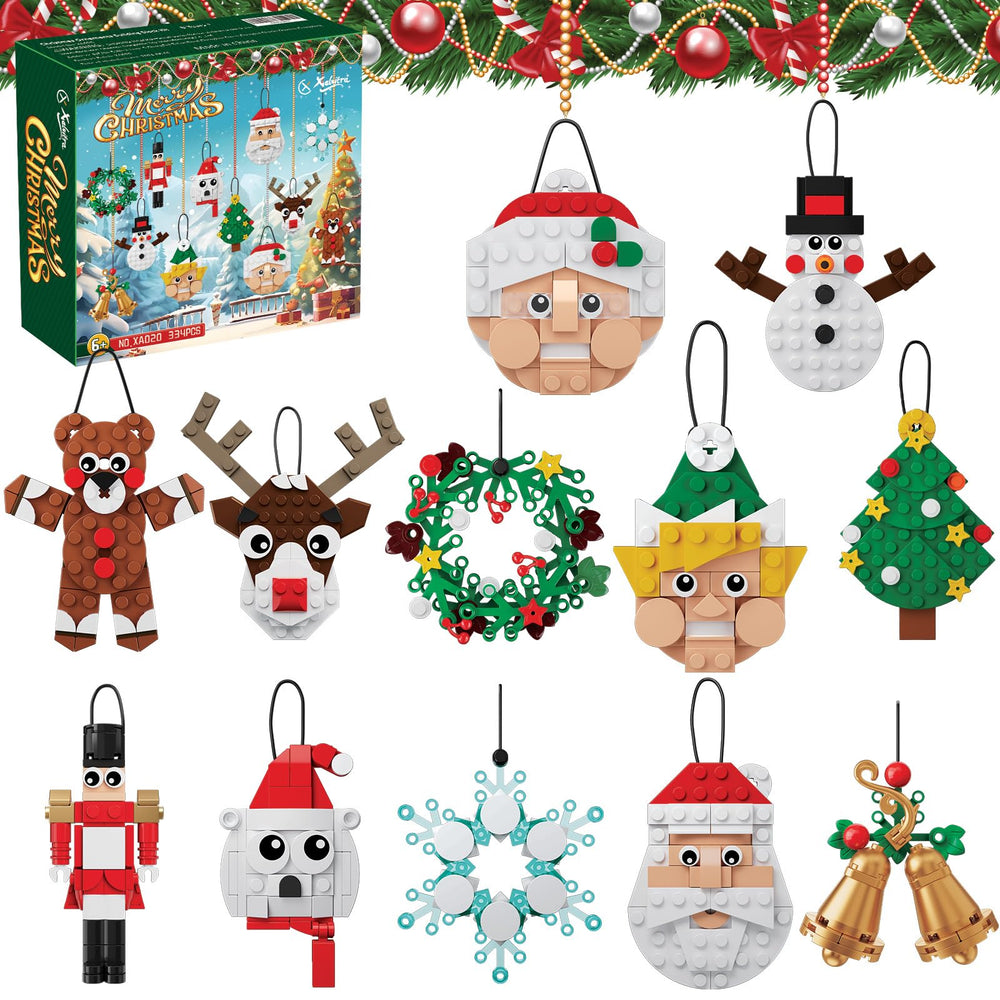 Xalvitra Christmas ornaments building blocks 12-pcs set for creative tree decorating