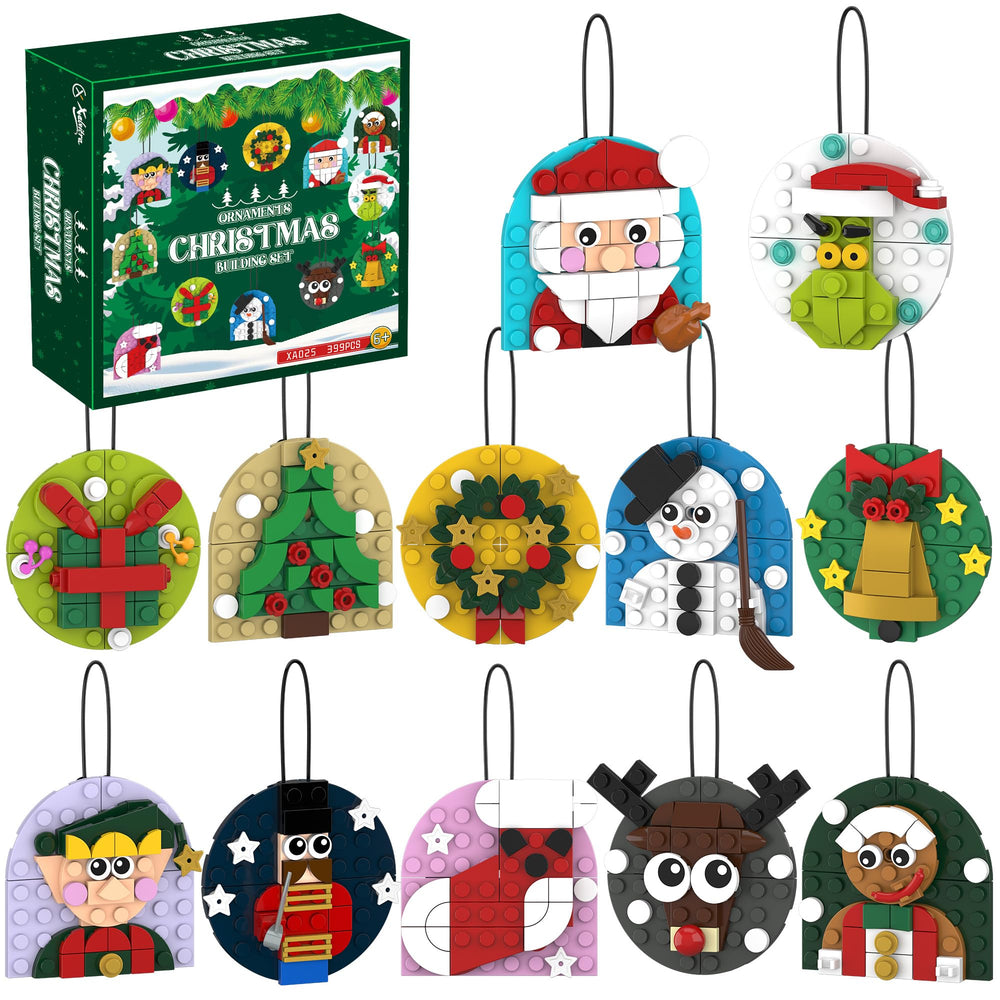 Xalvitra Christmas ornaments building blocks kit, vibrant pieces for creative holiday decorating