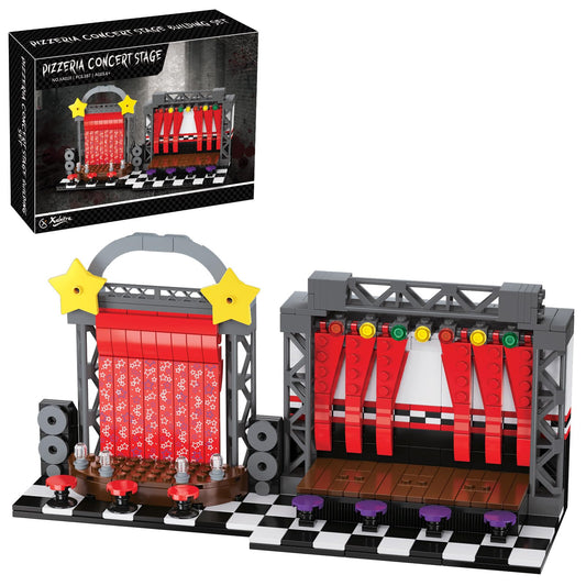 Xalvitra Pizzeria Star Stage Building Set detailed build for immersive dioramas and shelf displays.