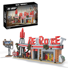 Xalvitra Red Rocket gas station building blocks for immersive play and display.