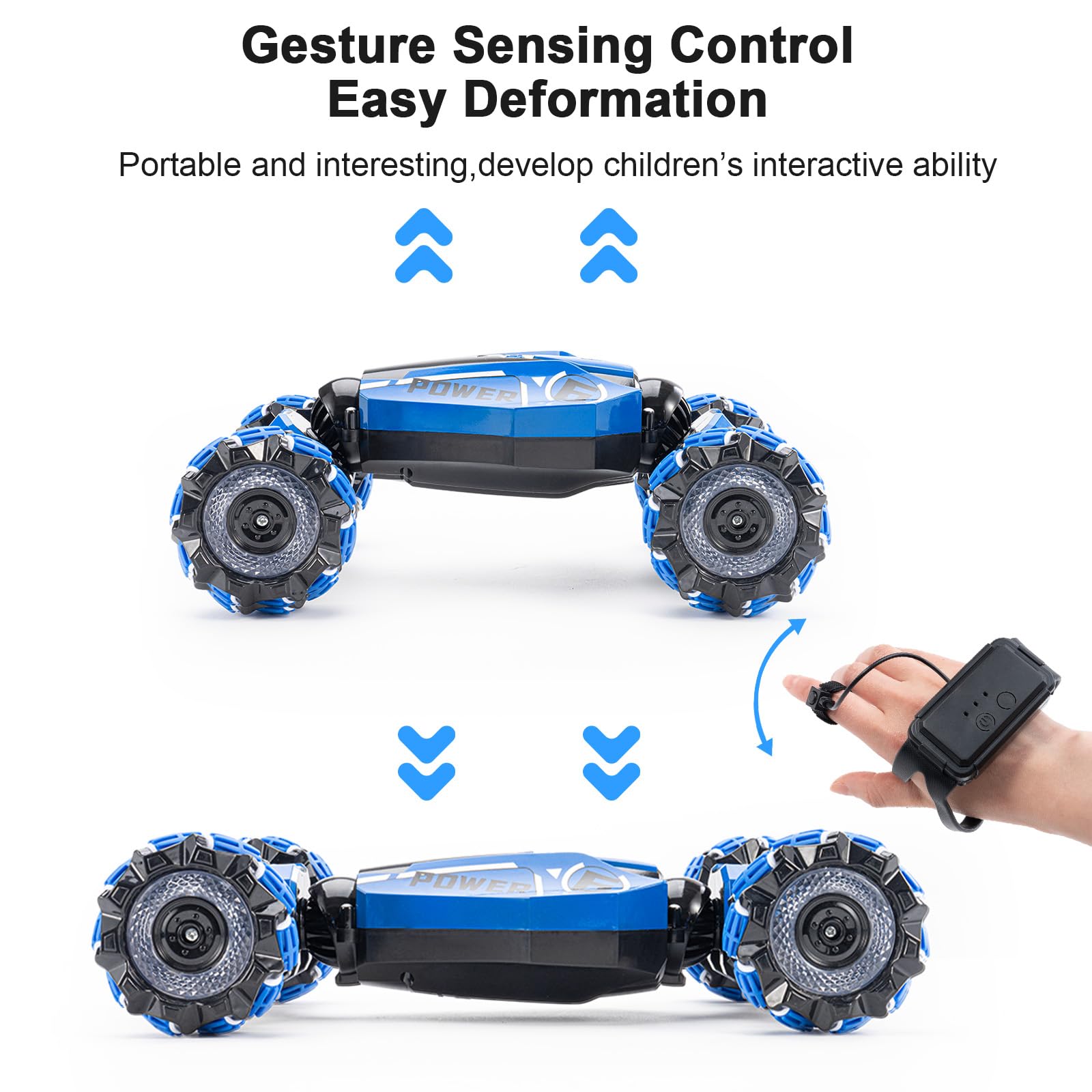 XAMIMM RC stunt car performs 360 flips with wave gestures for thrilling stunts