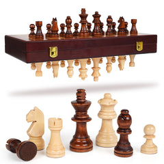 XAOHAO wooden magnetic chess set board folded for travel and storage