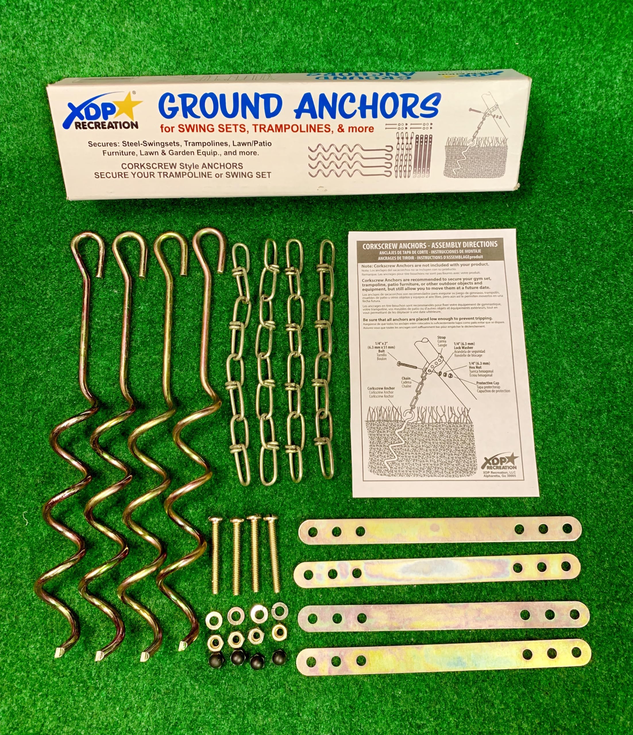 XDP Recreation hardware included for secure installation of ground anchors.