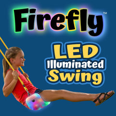 XDP Recreation Firefly LED swing seat supports up to 150 pounds.