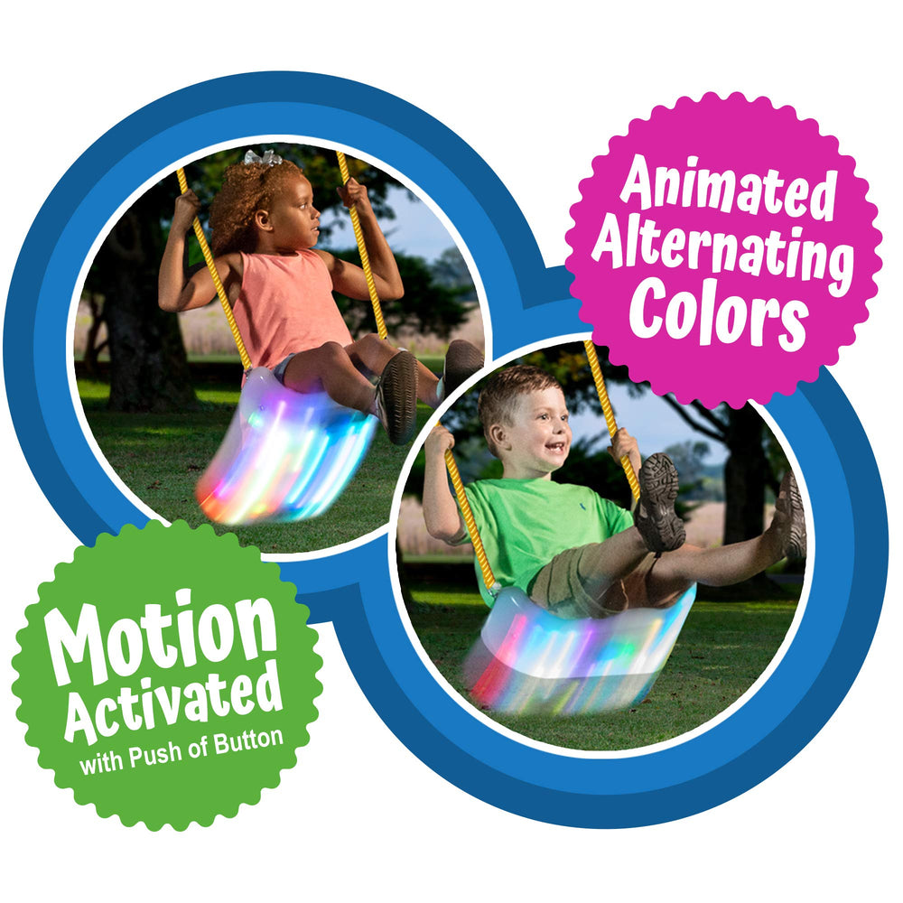 XDP Recreation Firefly LED swing seat night mode enhances ambiance.