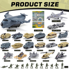 XDUOYJOY 33-in-1 army figures enhancing role-play on the play mat.