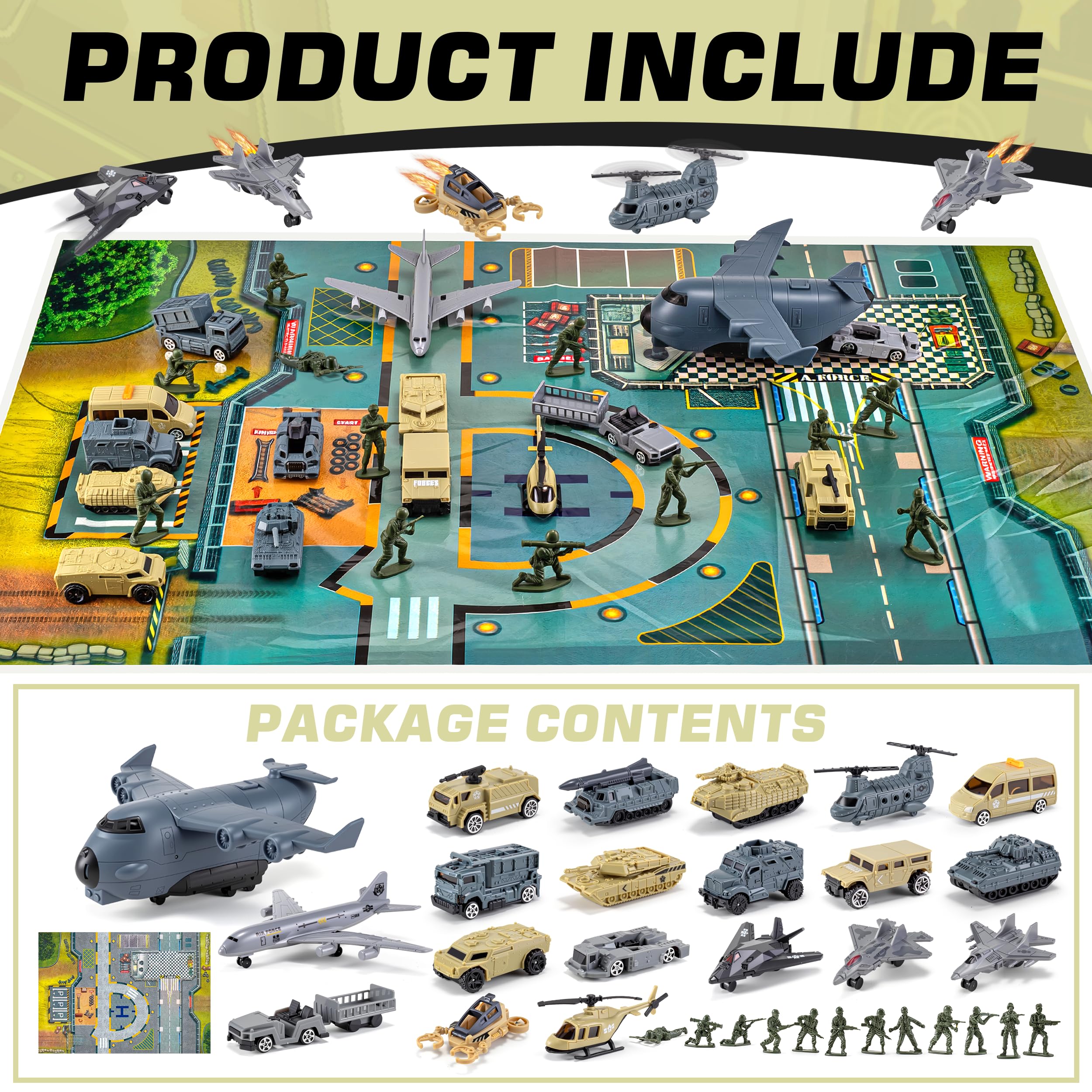 XDUOYJOY 33-in-1 tanks and trucks with realistic details for immersive play.