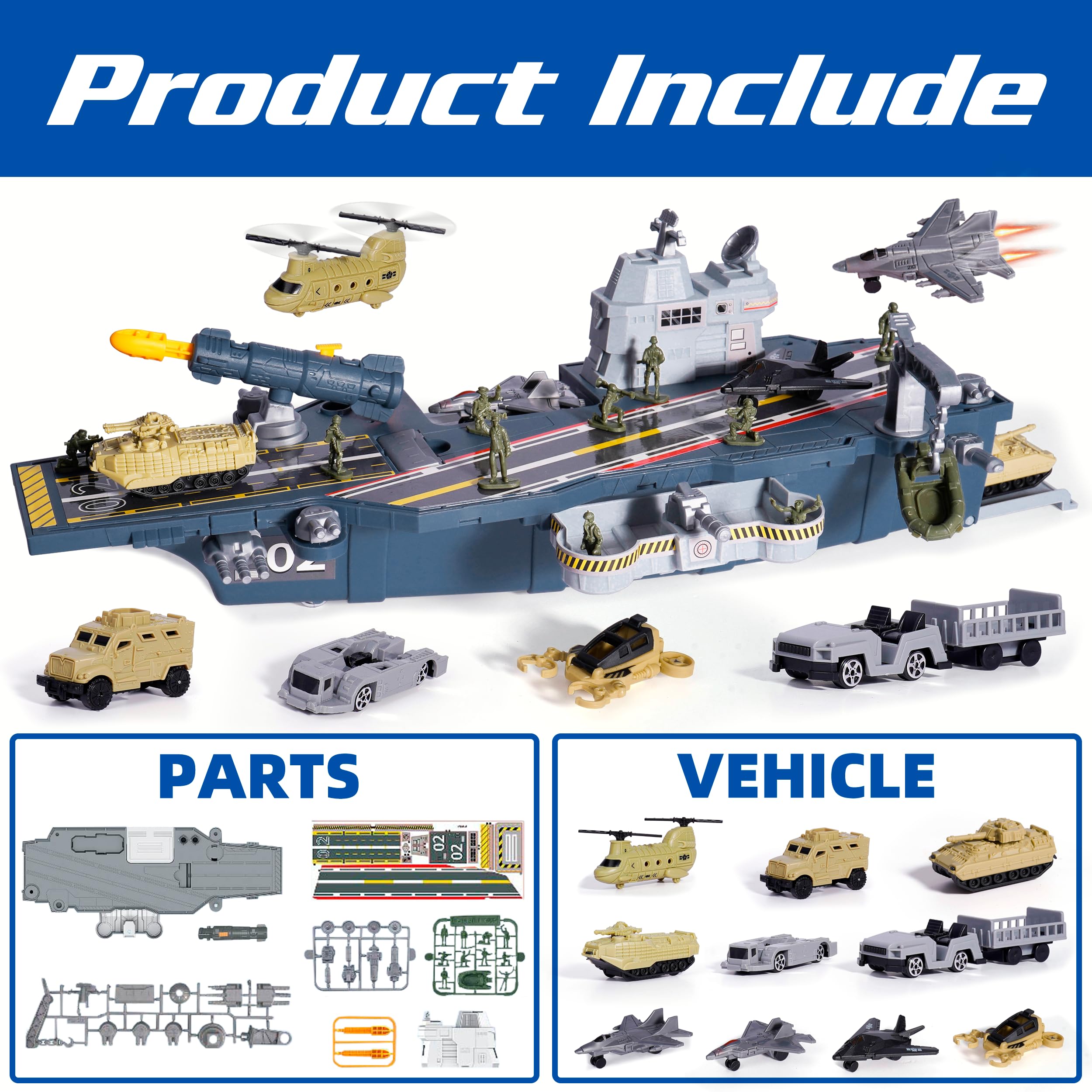 XDUOYJOY Army vehicles and helicopters ready for imaginative play