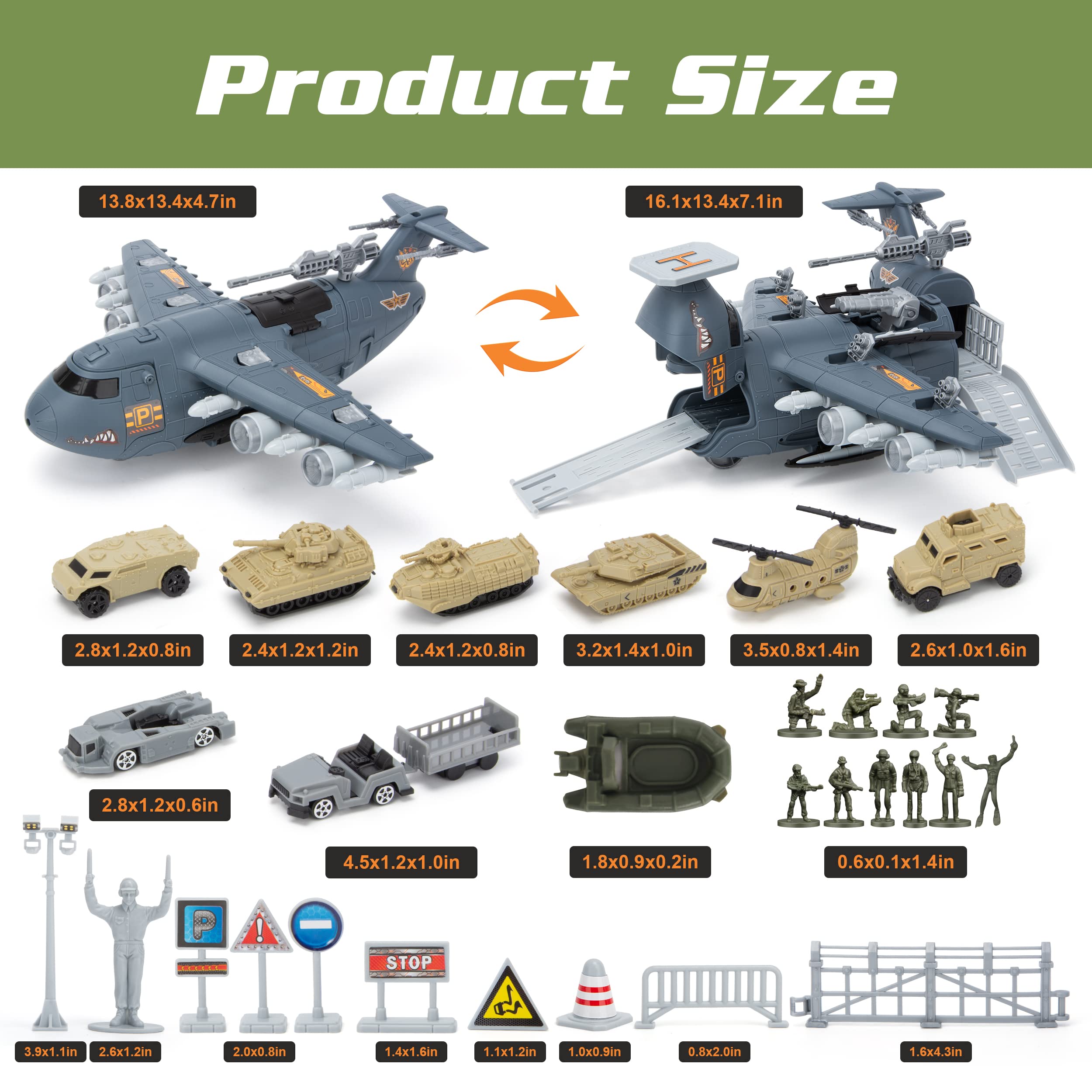 XDUOYJOY army vehicles collection with trucks and cars for role play.