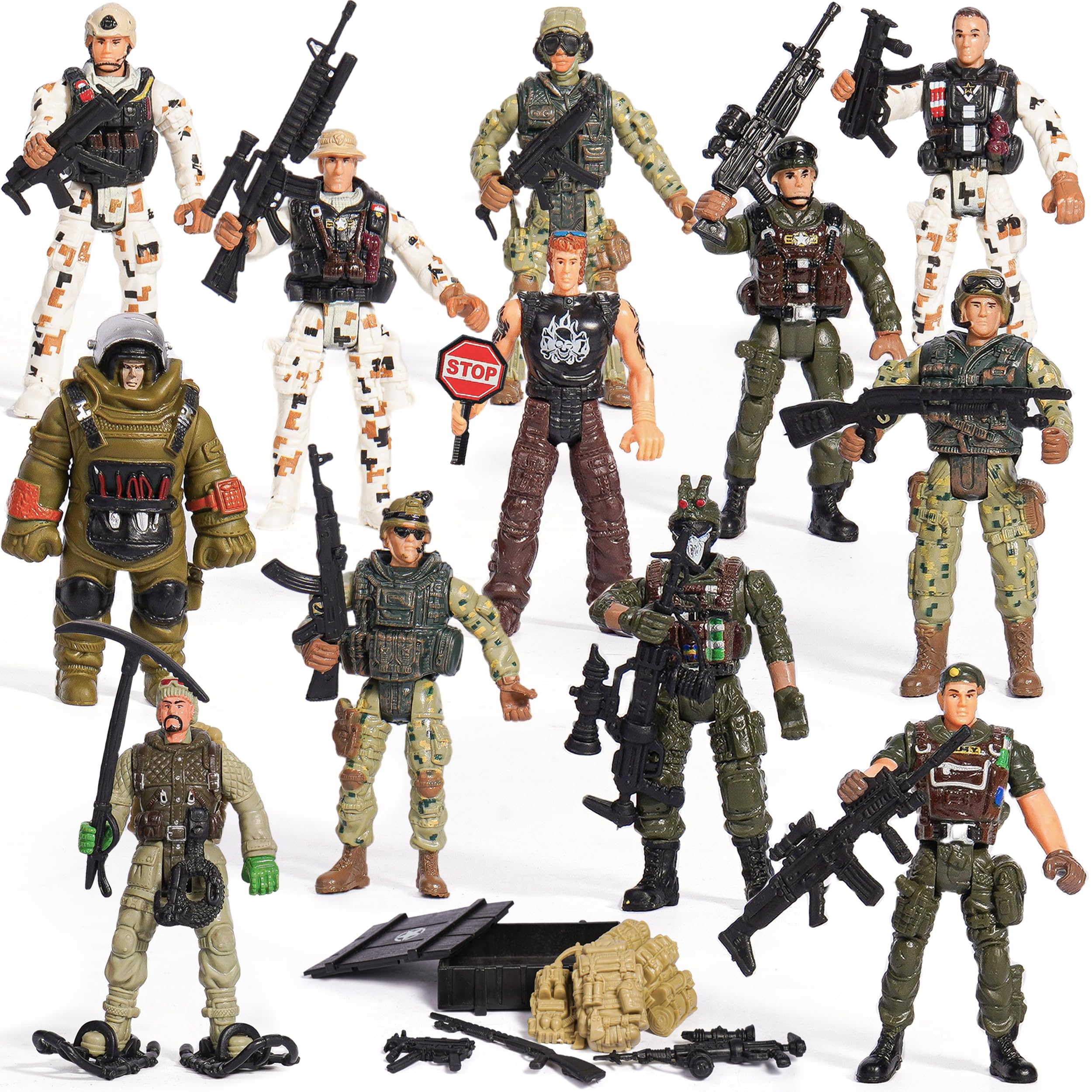 XDUOYJOY 12-army-men figures ready for imaginative play and display.