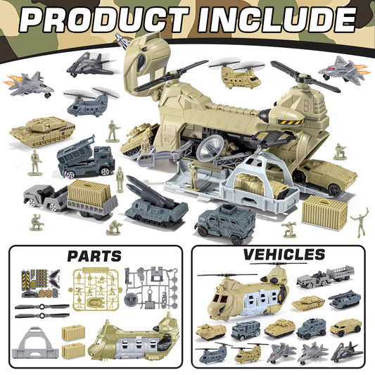 XDUOYJOY military trucks and tanks toy set for dynamic pretend battles and storytelling