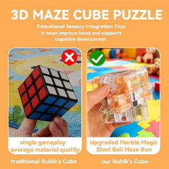 XDWCUFQ Large Labyrinth 3D Puzzles Maze Cube six-sides view reinforces spatial thinking.