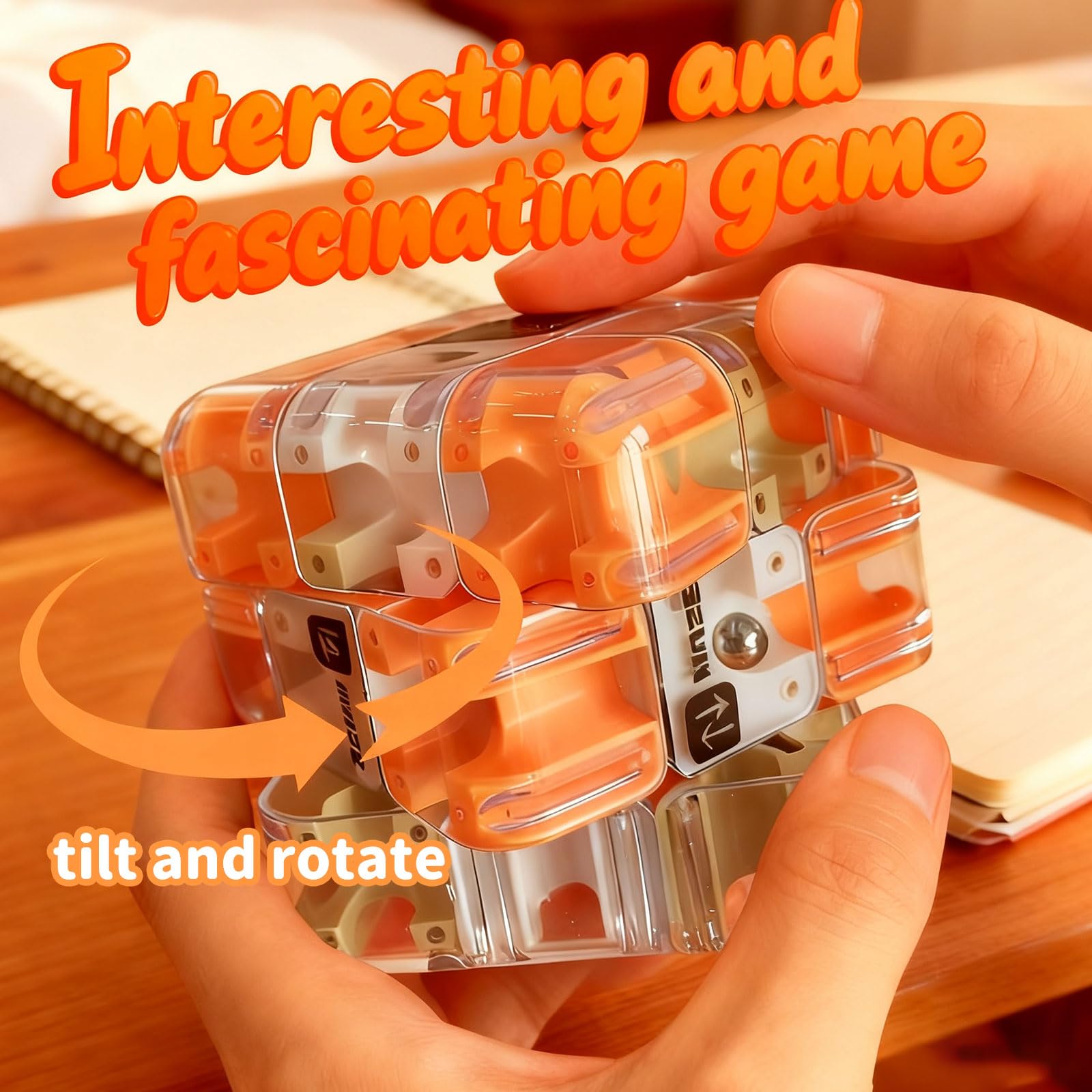 XDWCUFQ Large Labyrinth 3D Puzzles Maze Cube transparent locking lid secures the ball.