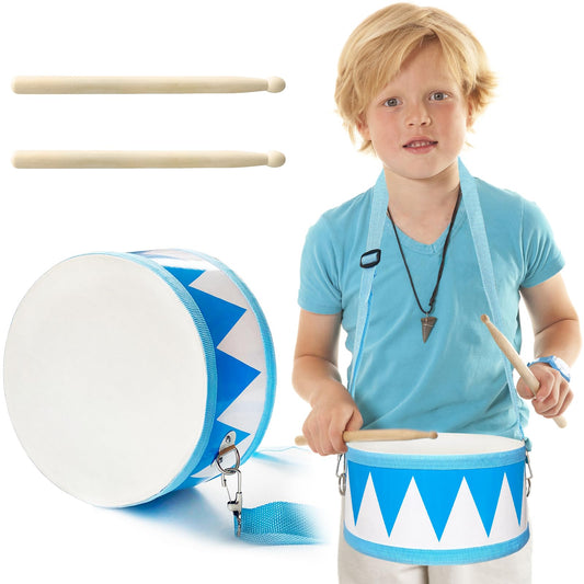 Xeehwb Kids Drum Set 8-inch drum close-up shows durable wood for safe play