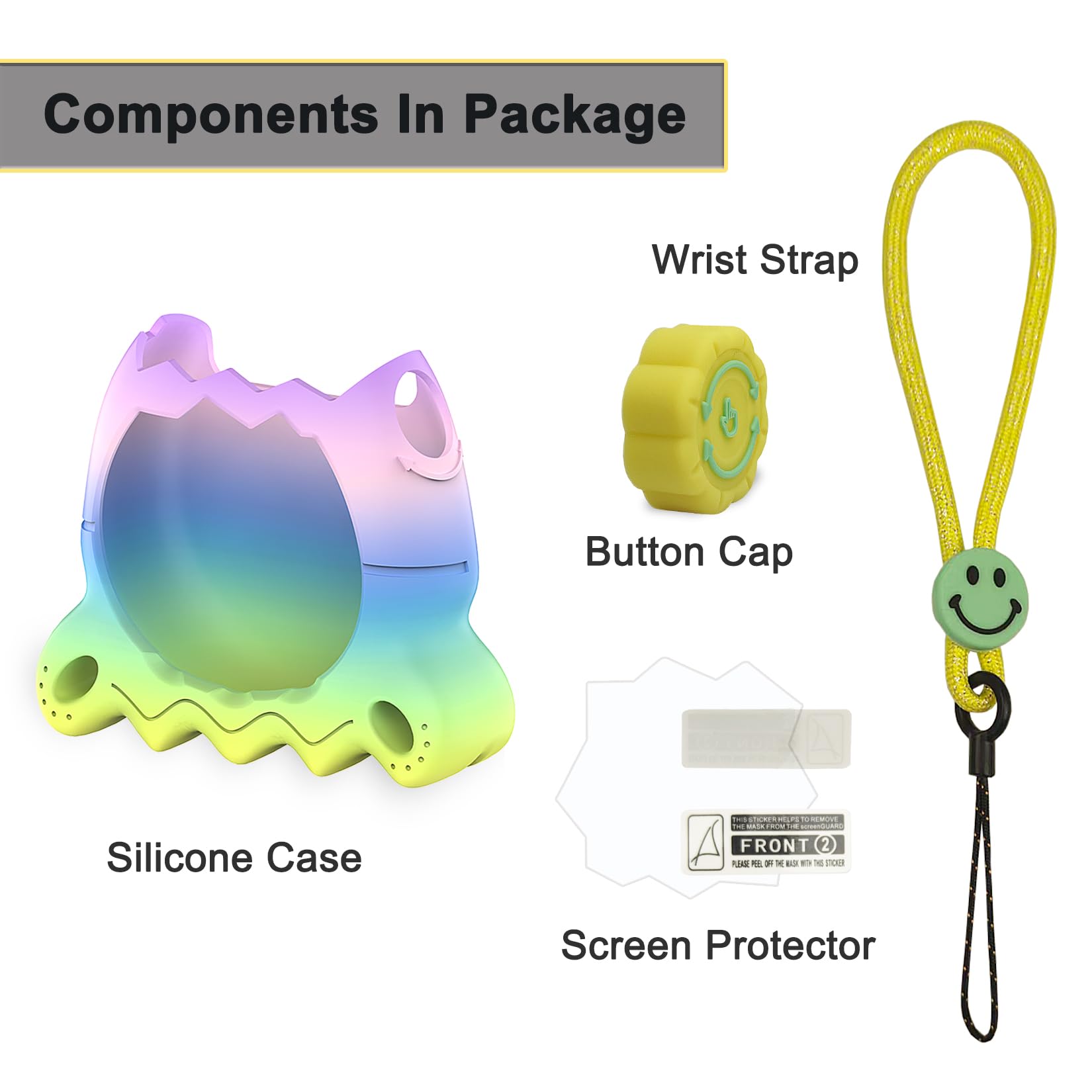 XEGIMOR Tamagotchi Paradise button cap guards rotating controls on the go.