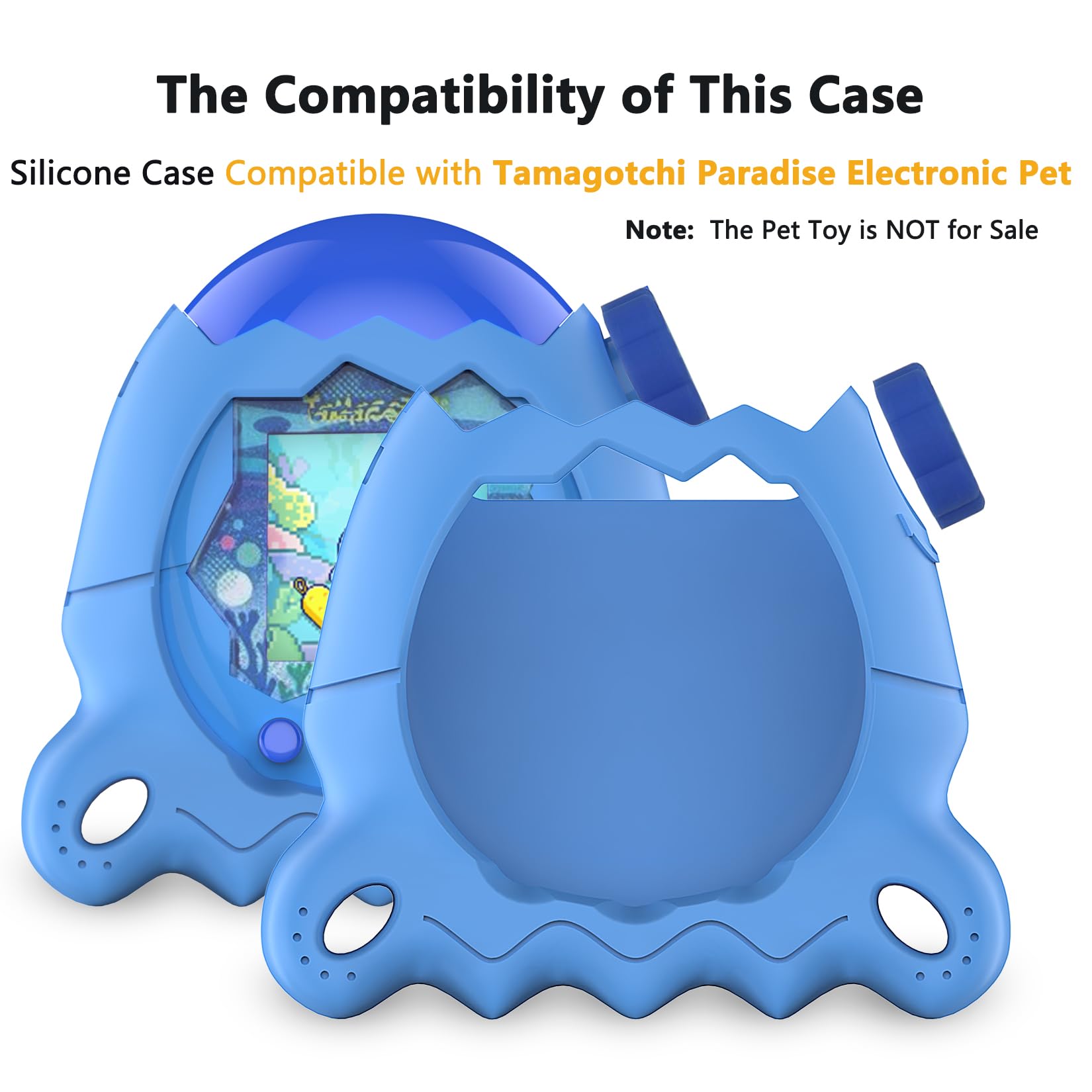 XEGIMOR Tamagotchi Paradise rotating button cover in blue; preserves control layout