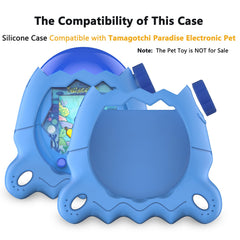 XEGIMOR Tamagotchi Paradise rotating button cover in blue; preserves control layout