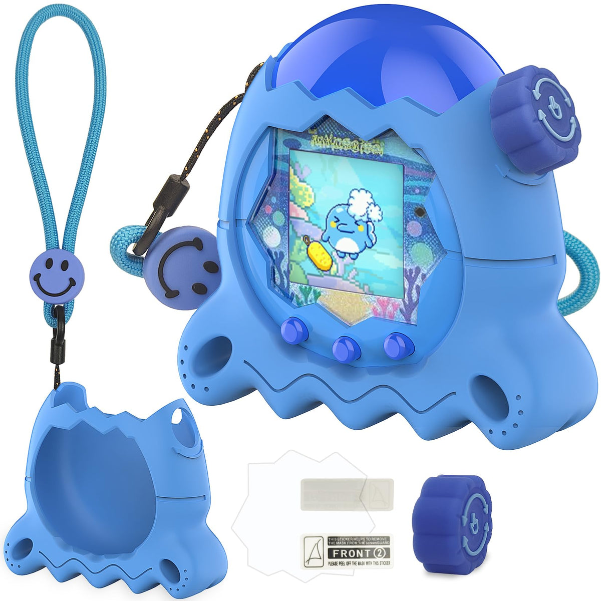 XEGIMOR silicone case for Tamagotchi Paradise; blue protection against scratches and drops