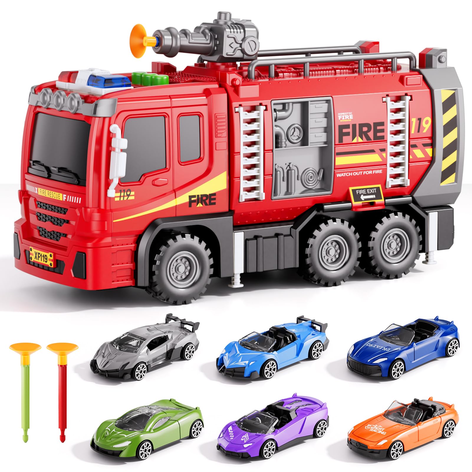 Xelabrion fire truck set safe ABS plastic with smooth edges