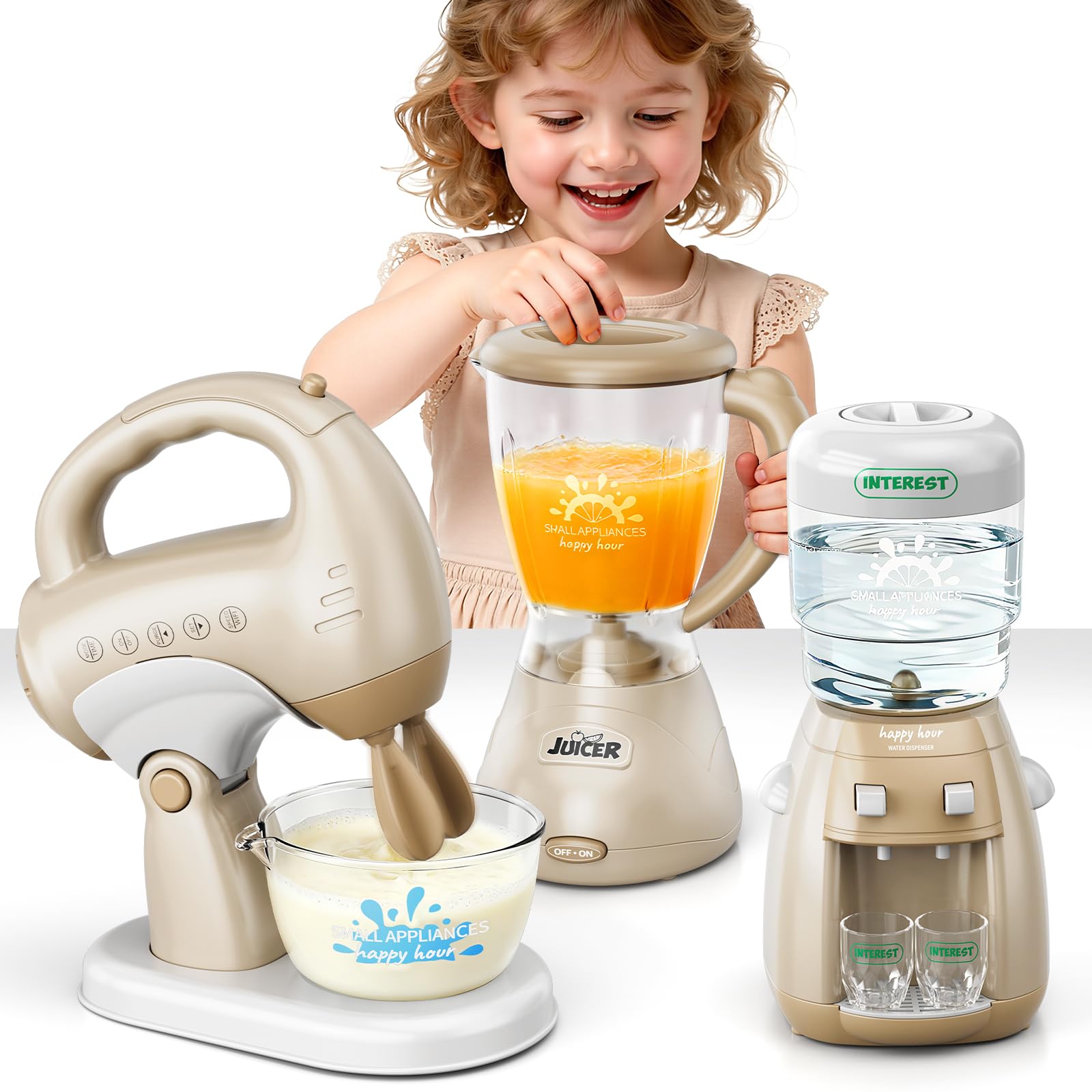 Xelabrion water dispenser in action for pretend beverages.