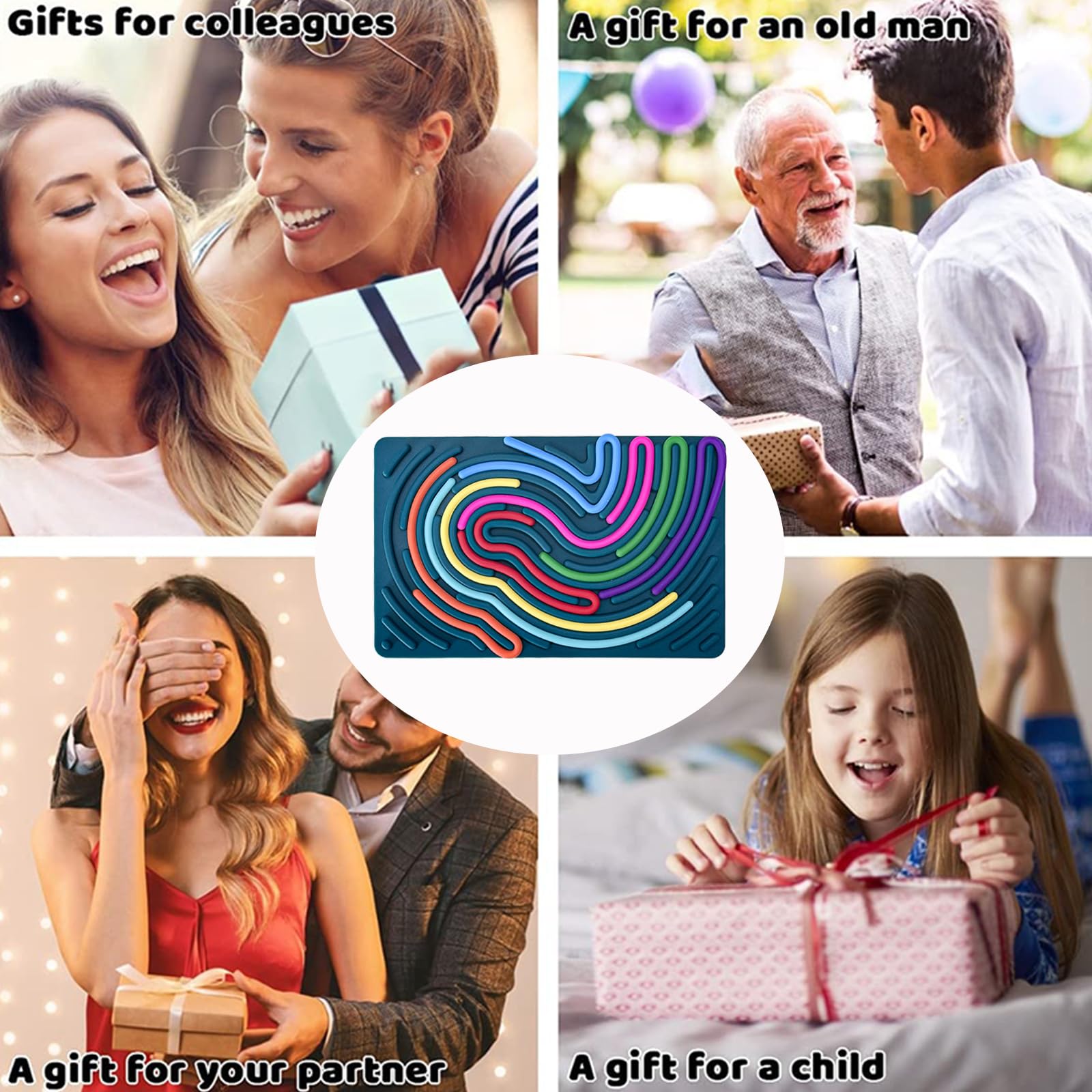 Xesakesi Silicone calm-down toy offers quiet stress relief while traveling.