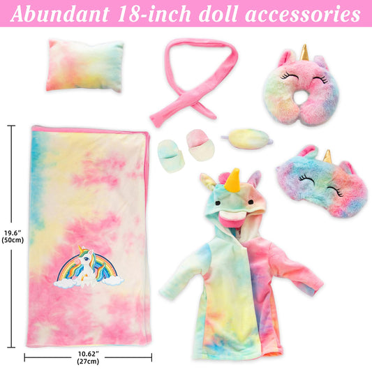 XFEYUE unicorn-style sleeping bag for dolls offers cozy bedtime stories.