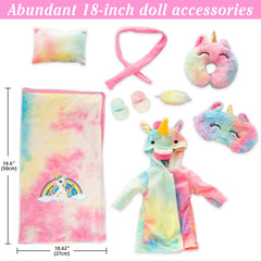 XFEYUE unicorn-style sleeping bag for dolls offers cozy bedtime stories.