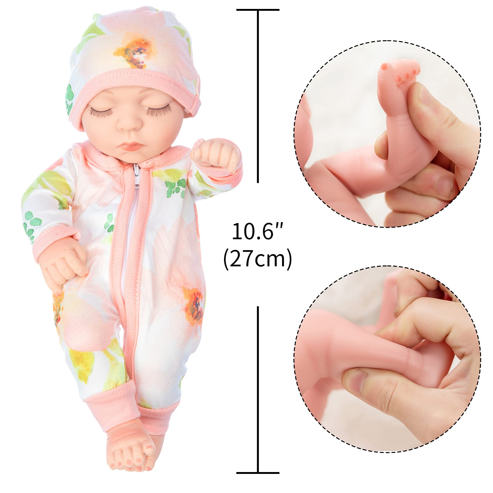 Close-up of XFEYUE flower-pattern jumpsuit on the doll