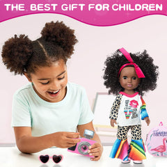 XFEYUE 14.5-inch black doll outfit set B for different imaginative scenarios.