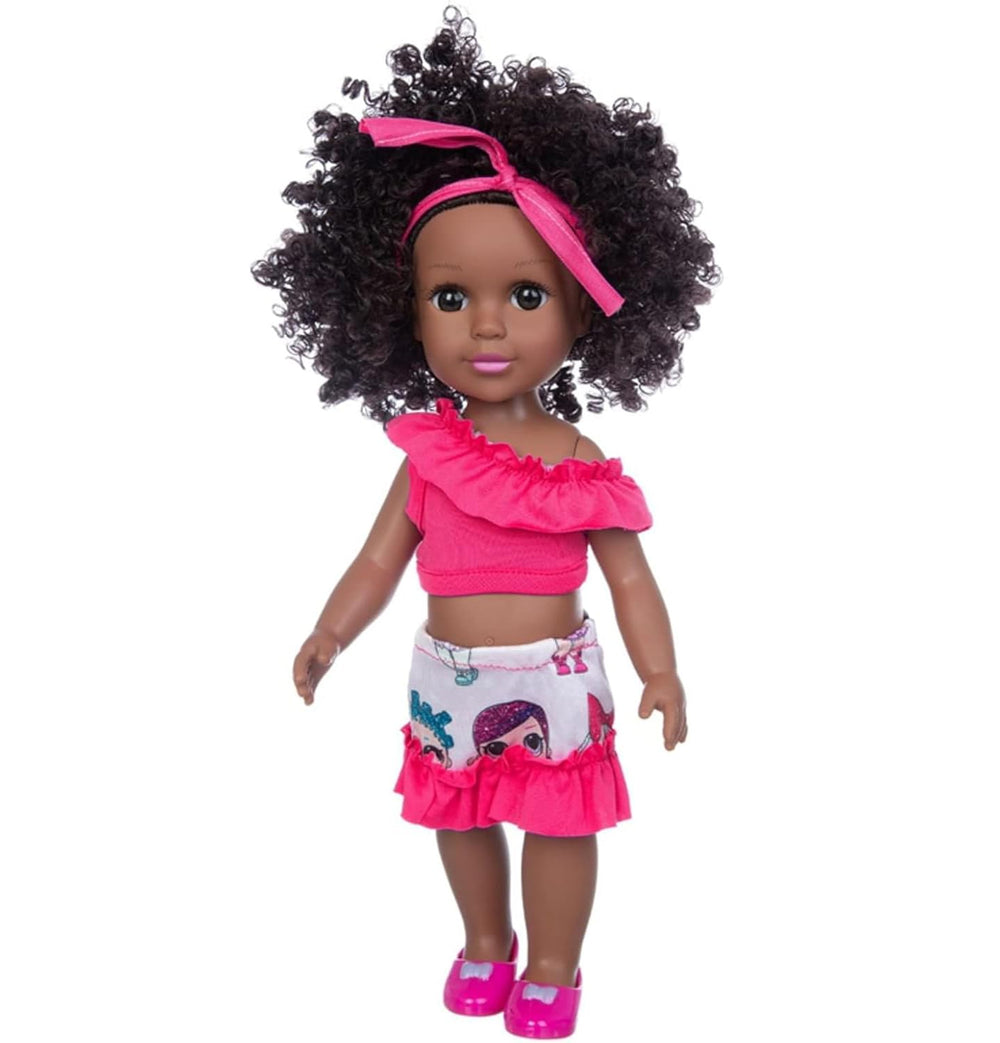XFEYUE 14.5-inch doll pose options show sitting and lying positions.