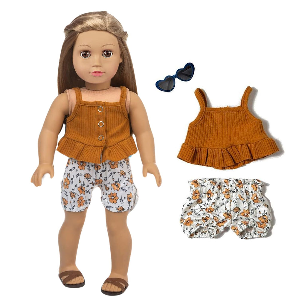 XFEYUE 18-inch doll clothes bell bottom for retro charm.