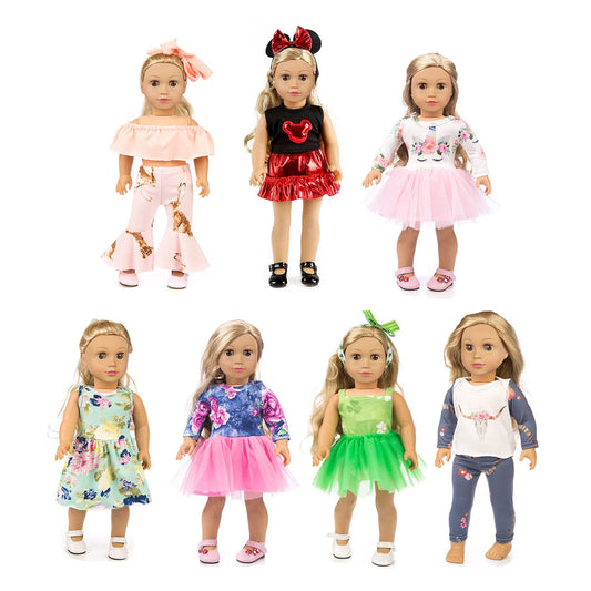 XFEYUE 18-inch doll clothes set skirts for imaginative play and easy outfit variety