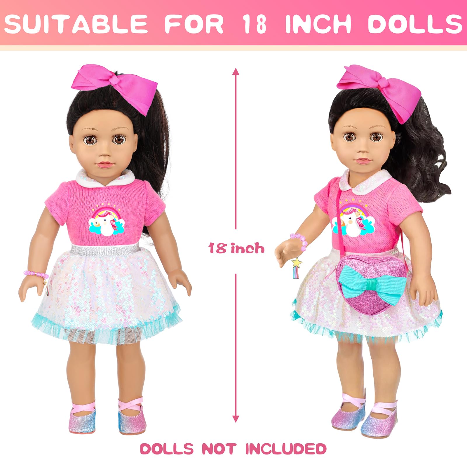 XFEYUE 18-inch doll shoes for complete outfit and pretend fashion