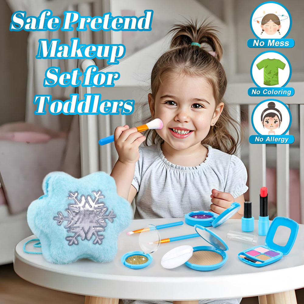 XFFFun toddler makeup kit compact powder in a portable purse for on-the-go fun
