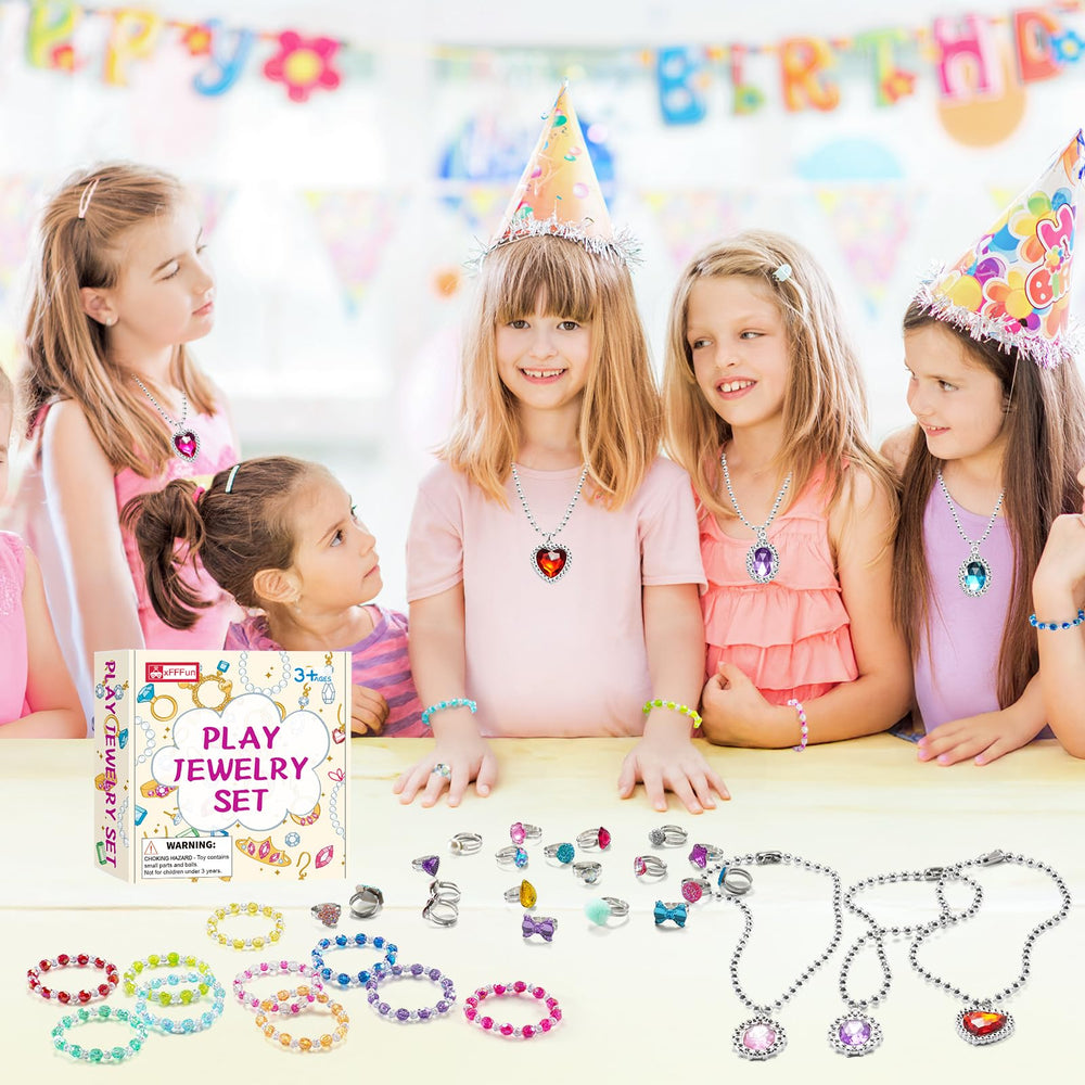 XFFFun kid wearing the jewelry during dress-up and imaginative play.