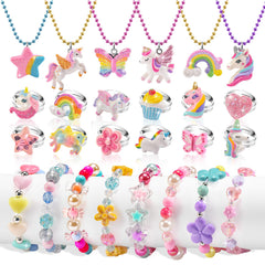 xFFFun unicorn necklaces for kids, sparkly dress-up accessory
