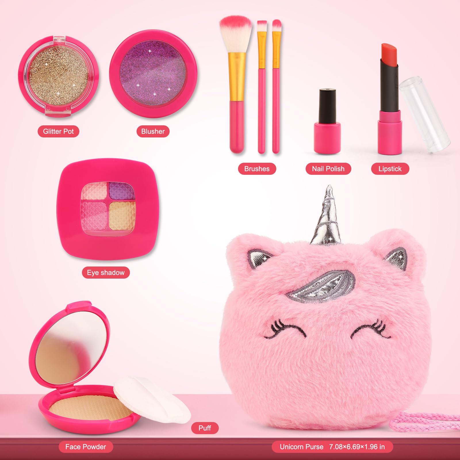 xFFFun unicorn purse glitter toppers adding sparkle to tiny makeup scenes