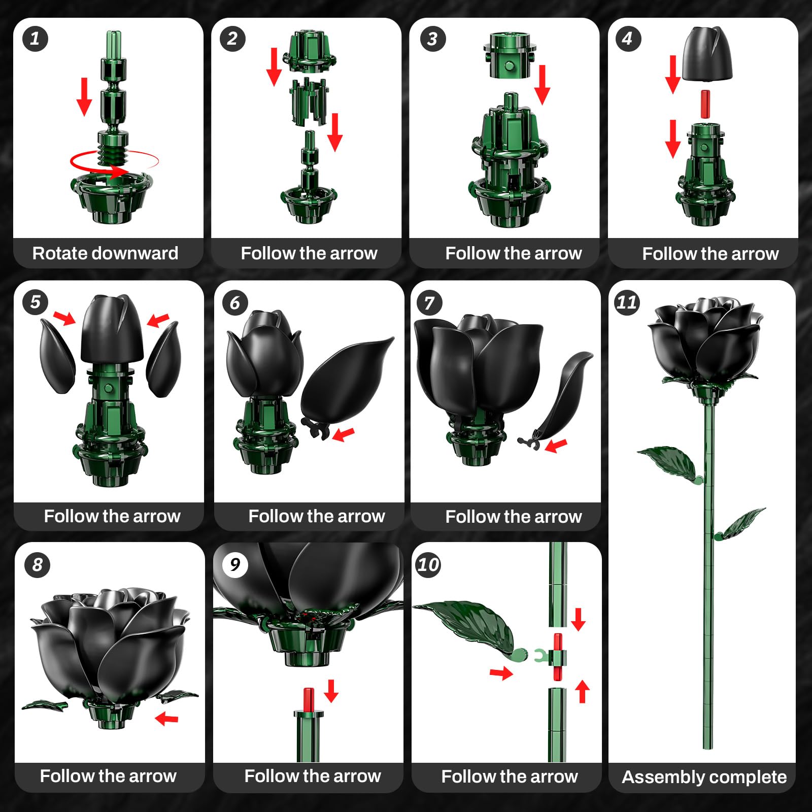 XGSHJ Black Rose Bouquet gift-ready packaging ready for gifting
