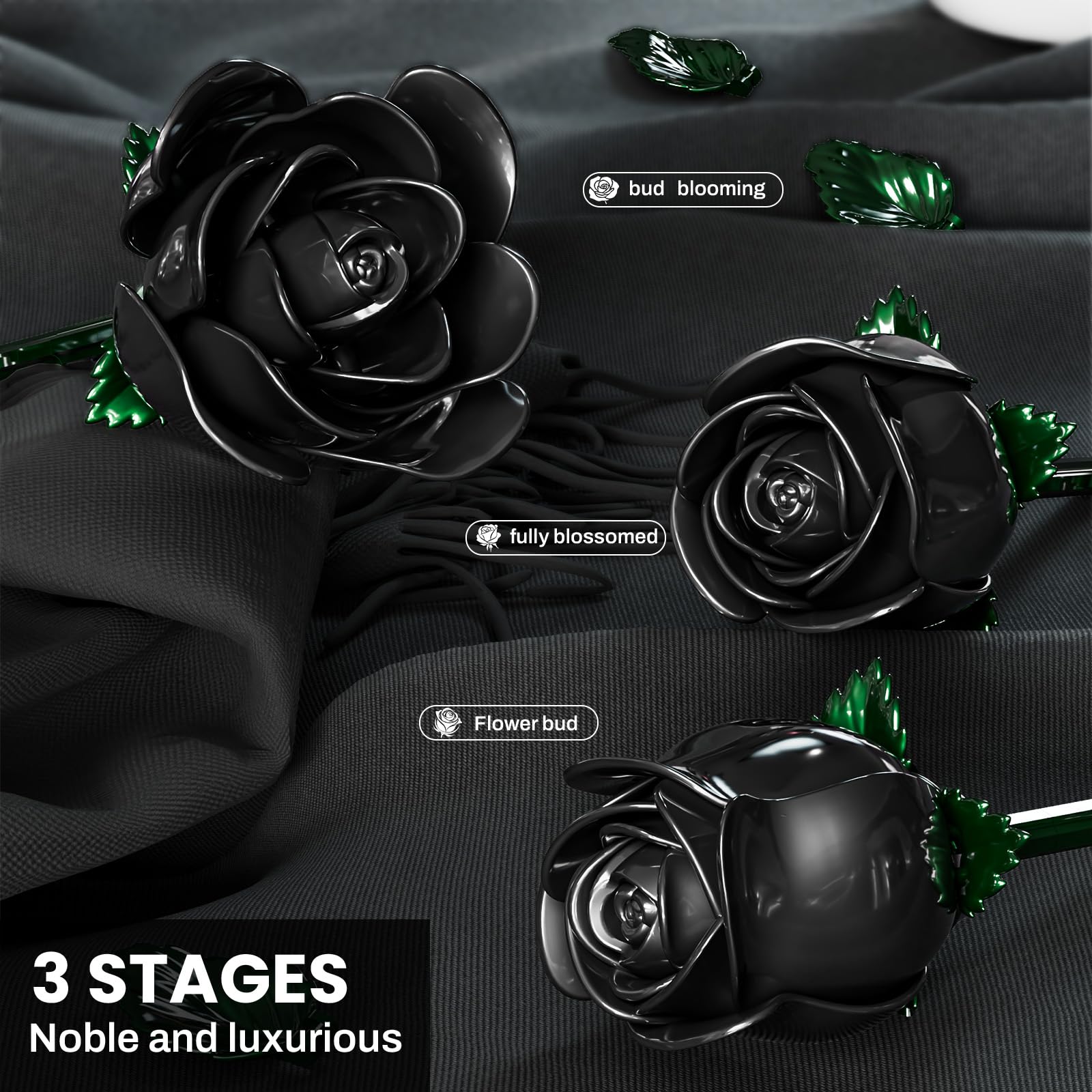 XGSHJ Black Rose Bouquet home decor display in a modern setting