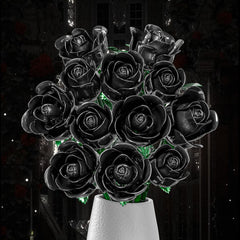 XGSHJ Black Rose Bouquet stem-length customization for vase fit