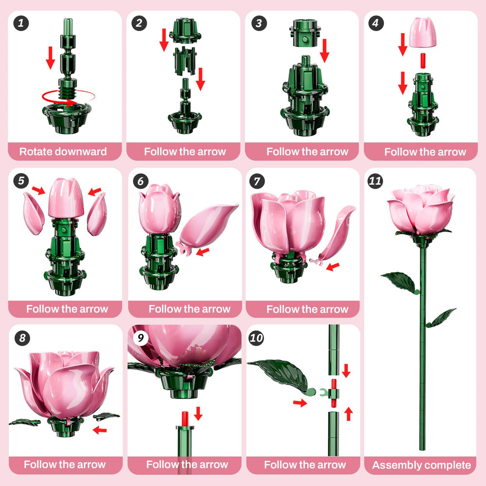 XGSHJ pink rose bouquet customizable scene decoration for versatile styling