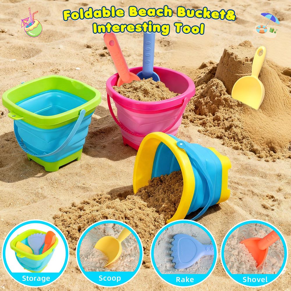 Xgunion mesh beach bag keeps toys organized and sand-free after trips.