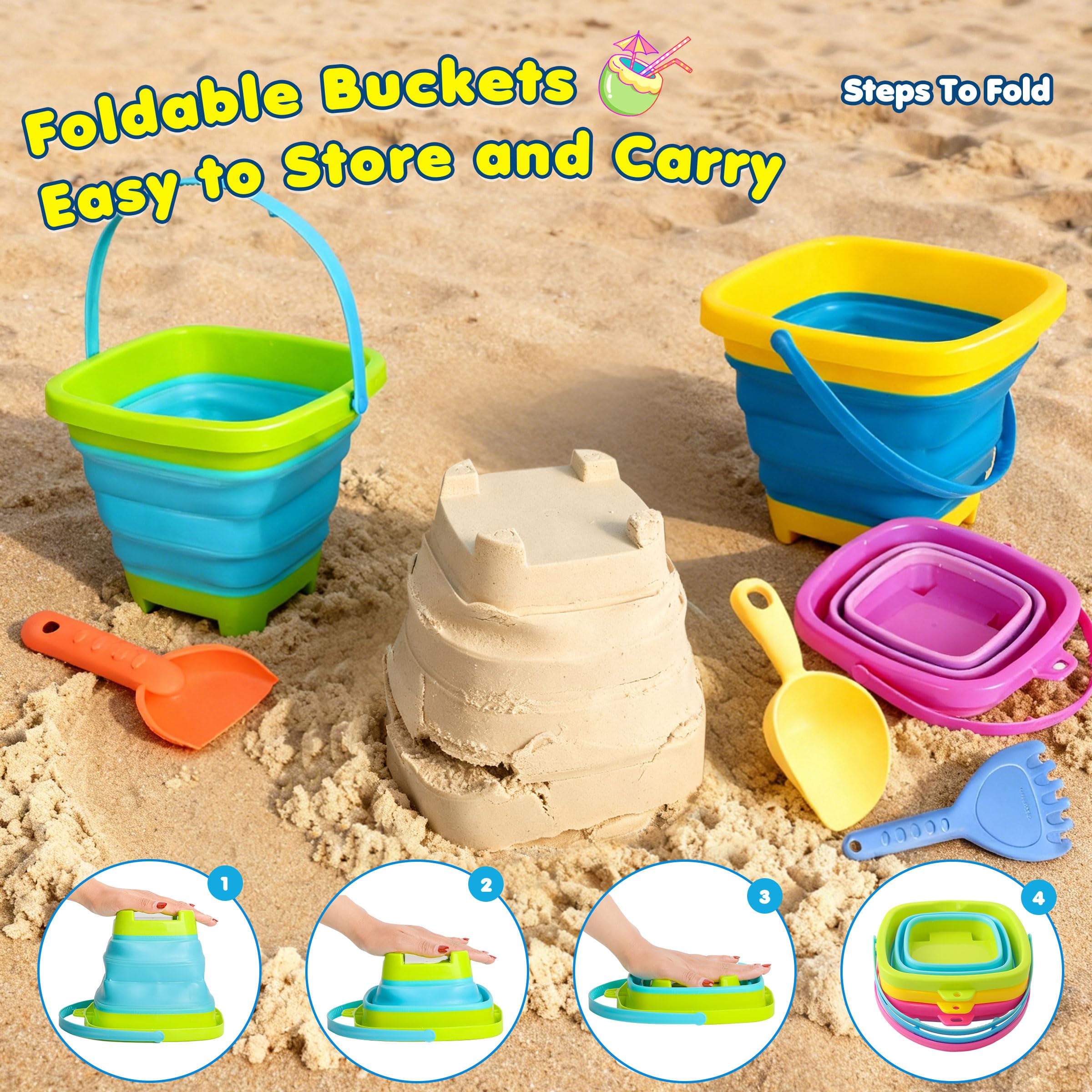 Xgunion folded bucket saves space when packing for cruises and vacations.
